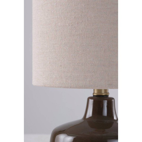 Rjava/kremno bela keramična namizna svetilka (višina 29 cm) Laila – Jotex-image-3