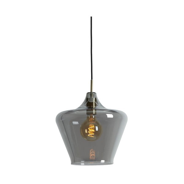 Siva stropna svetilka s steklenim senčnikom ø 30 cm Solly - Light & Living
