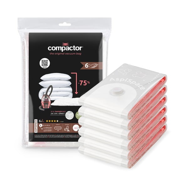 Vakuumske vreče za oblačila v kompletu 6 ks Vacuum L – Compactor