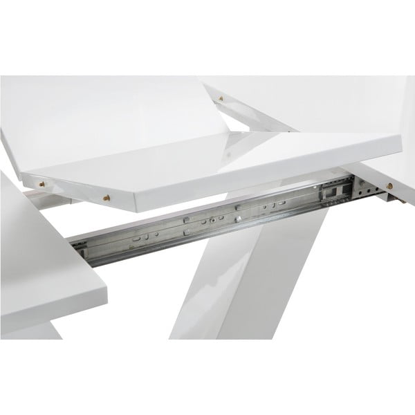 Raztegljiva jedilna miza z dodatno ploščo v sijajnem dekorju 90x140 cm Aaron – Støraa-image-3