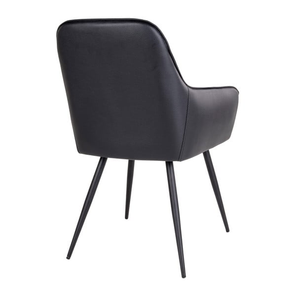 Črni oblazinjeni jedilni stoli v kompletu z nasloni za roke 2 ks Harbo – House Nordic-image-4