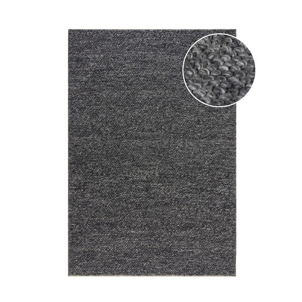 Temno siva ročno tkana preproga iz mešanice volne 120x170 cm Minerals – Flair Rugs