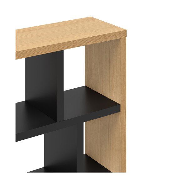 Črn/naraven regal v hrastovem dekorju 70x159 cm Berlin – TemaHome-image-4
