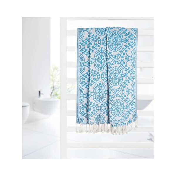 Turkizna brisača hamam Kate Louise Bianca, 165 x 100 cm-image-2