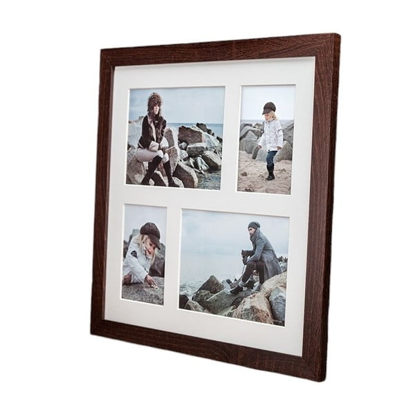 Temno rjav okvir za 4 fotografije Styler Narvik, 39 x 39 cm