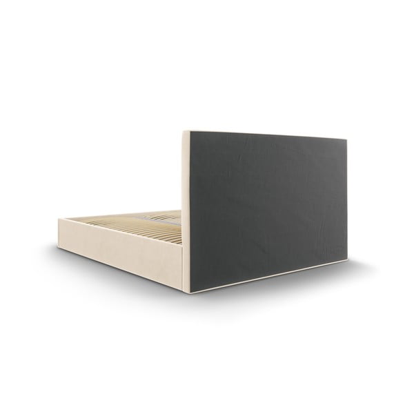 Bež žametna zakonska postelja Mazzini Beds Juniper, 160 x 200 cm-image-4