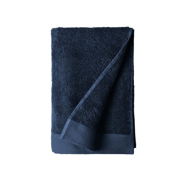 Modra frotirasta bombažna brisača Södahl Indigo, 140 x 70 cm