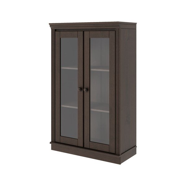 Temno rjava vitrina iz masivnega bora 74x118x35 cm Anita – Støraa-image-2
