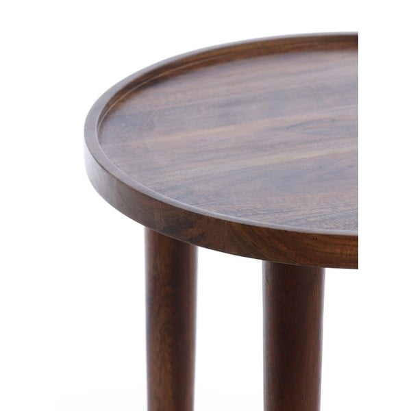 Okrogla stranska mizica iz masivne akacije ø 49 cm Qiano – Light & Living-image-4