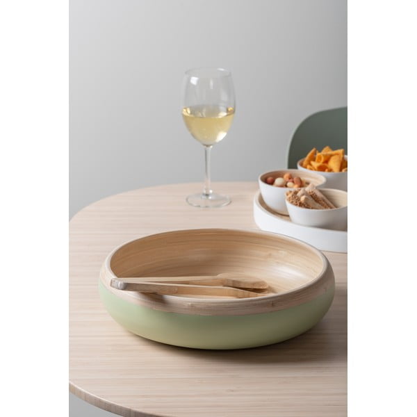 Svetlo zelena bambusova servirna posoda ø 30 cm Puro – PT LIVING-image-1