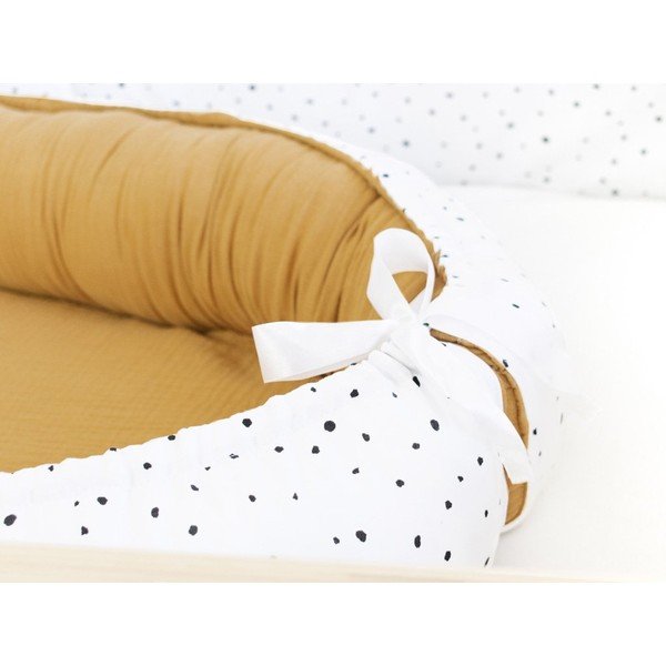 Oranžno-bela bombažno gnezdo Benlemi Dots-image-1