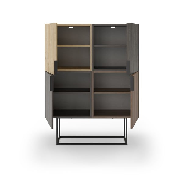 Rjava/naravna omarica v hrastovem dekorju 100x130 cm Titan – Marckeric-image-2