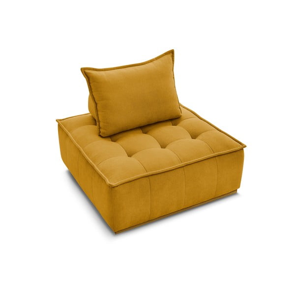 Gorčično rumen fotelj iz šenilje Elisa – Bobochic Paris-image-4