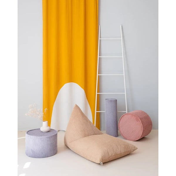 Modra otroška sedežna blazina iz rebrastega žameta Roll – Wigiwama-image-1