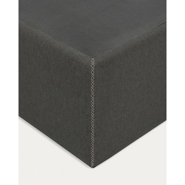 Črna oblazinjena postelja s prostorom za shranjevanje 90x190 cm Matters – Kave Home-image-3