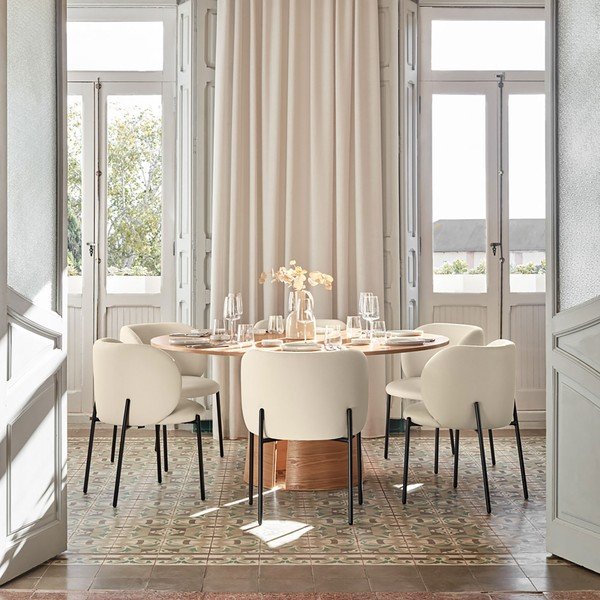 Okrogla jedilna miza v jesenovem dekorju ø 157 cm Cep – Teulat-image-3