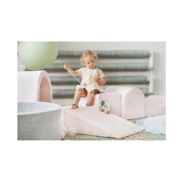 Rožnato žametno otroško igrišče iz pene 4 ks višina 30 cm 225x90 cm Montessori – Meowbaby-image-3