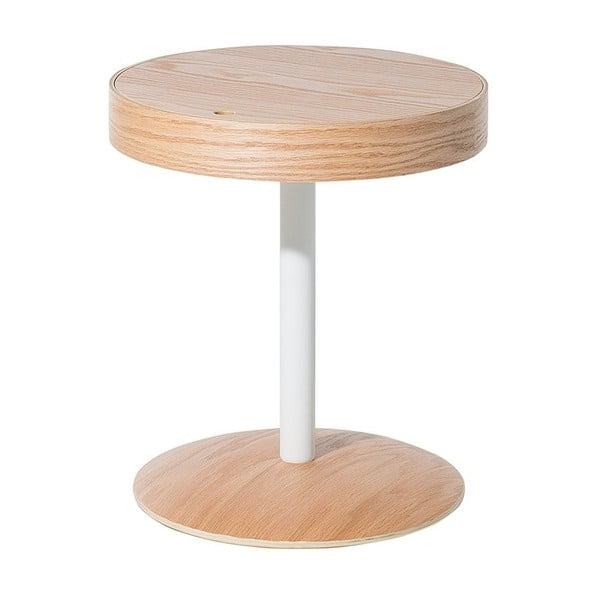 Monobeli Starlie kavna mizica iz svetlega lesa, ø 40 cm