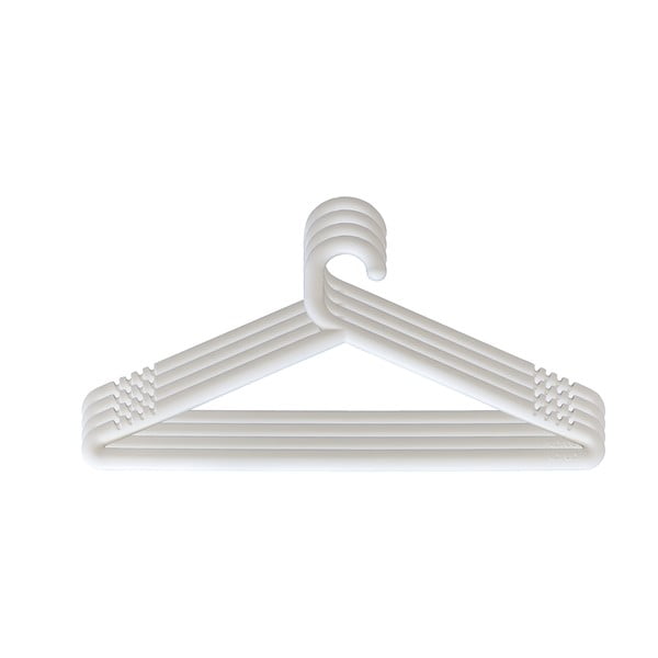 Komplet 4 belih obešalnikov za obešalnik Karup Design Hongi White-image-1
