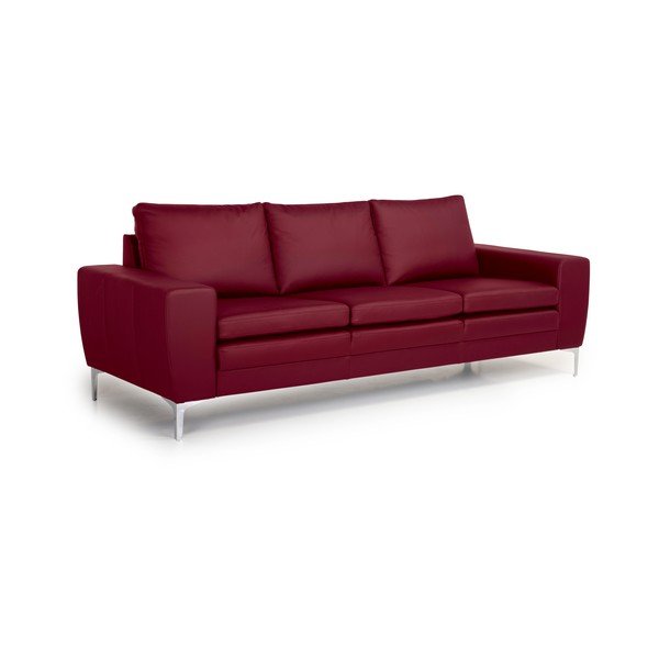 Rdeča usnjena zofa Scandic Twigo, 227 cm-image-2