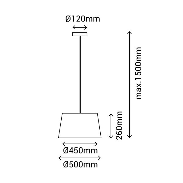 Siva viseča svetilka s tekstilnim senčnikom ø 50 cm – SULION-image-3
