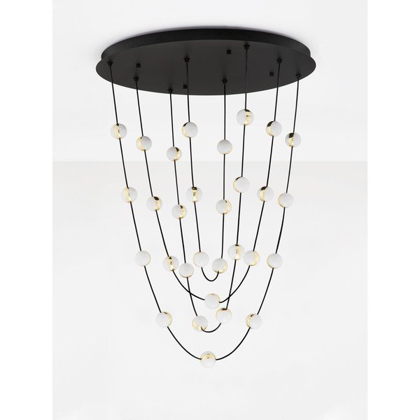 Mat črna aluminijasta LED zatemnitvena viseča svetilka s senčilom iz akrilnega stekla ø 84 cm Alcinoe – Nova Luce-image-3