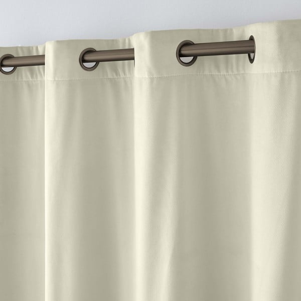 Kremno bela žametna izolacijska zavesa 140x260 cm Polarchic – douceur d'intérieur-image-3