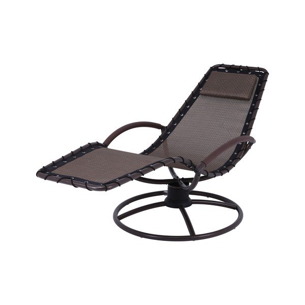 Siv kovinski vrtni ležalnik Rhodes – Garden Pleasure