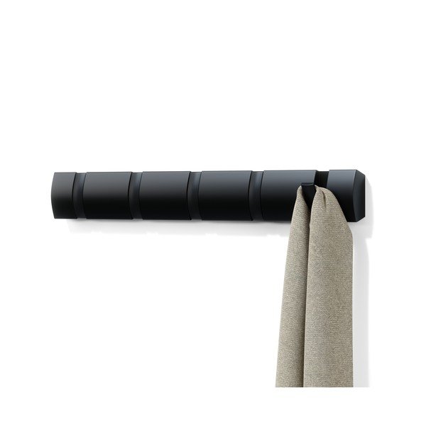 Črn stenski obešalnik iz lesa topola Flip - Umbra-image-4