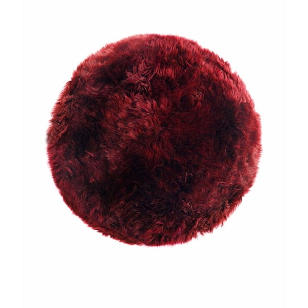 Rdeča preproga iz ovčje kože Royal Dream Zealand, ⌀ 70 cm