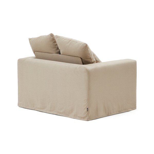 Bež lanen fotelj Nora – Kave Home-image-3