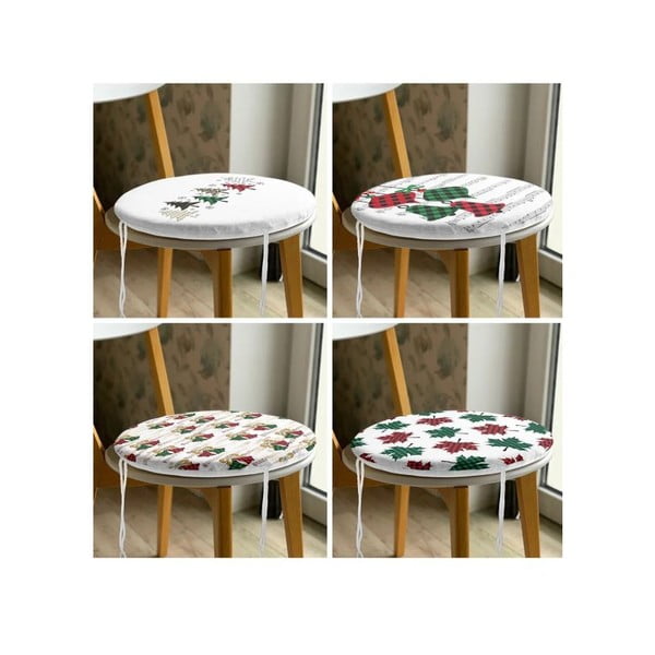 Sedežne blazine z božičnim motivom v kompletu 4 ks ø 40 cm Tartan – Mila Home-image-3