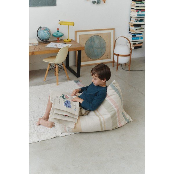 Kremno bela otroška vreča za sedenje Cleo Multi Stripe – Lorena Canals-image-2