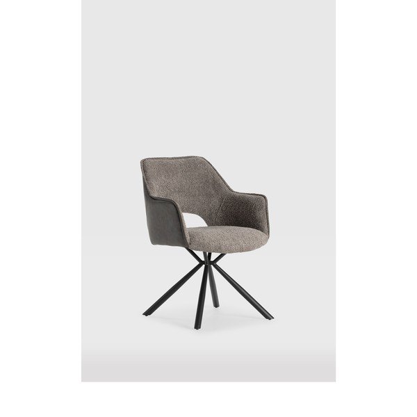 Sivi oblazinjeni jedilni stoli v kompletu z nasloni za roke 2 ks Mariel – Marckeric-image-2