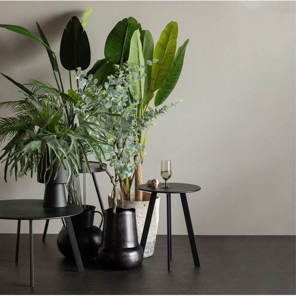 Črna vrtna mizica WOOOD Fer, ø 70 cm-image-1