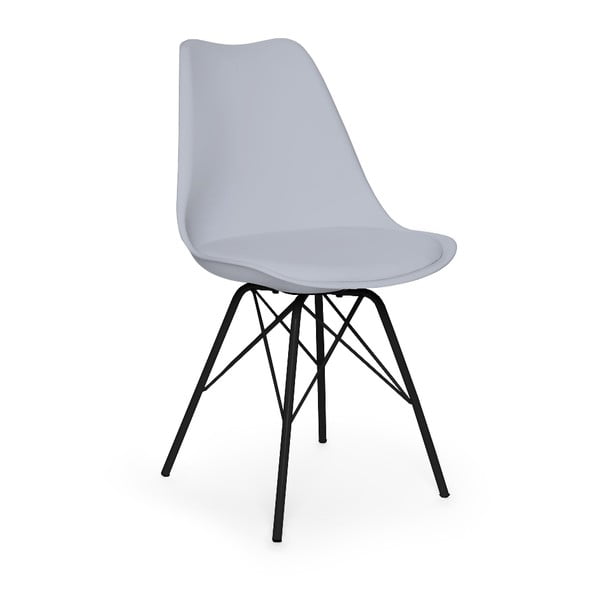 Siv stol s črnim kovinskim podnožjem Bonami Essentials Eco
