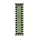 Zelen/vijoličen ročno tkan volnen tekač 60x230 cm Kai Wool Border – Flair Rugs