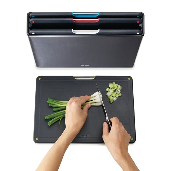 Deske za rezanje s stojalom v kompletu 4 ks 7x35,5 cm Folio - Joseph Joseph-image-3