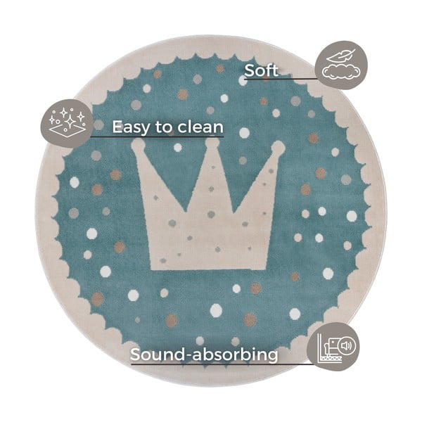 Modra otroška preproga ø 100 cm Crown – Hanse Home-image-4