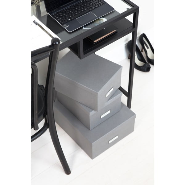 Komplet 3 sivih škatel za shranjevanje Bigso Box of Sweden Inge-image-1