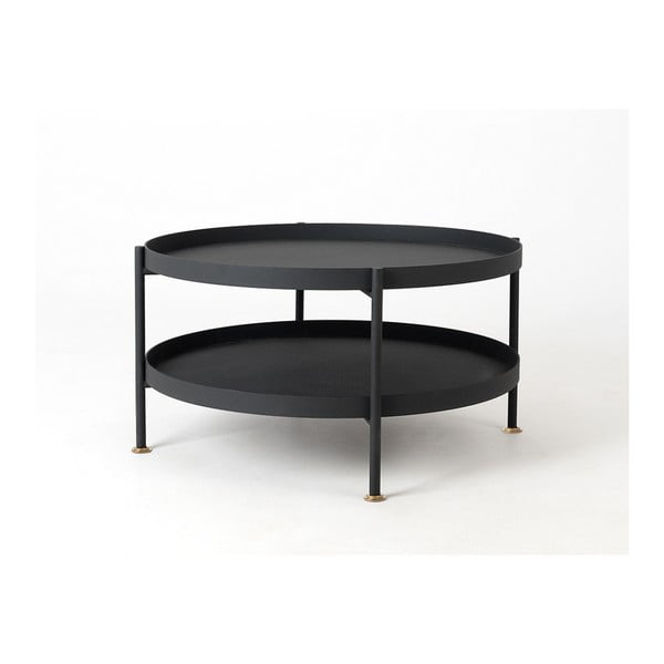 Črna kavna mizica Custom Form Hanna, ⌀ 80 cm