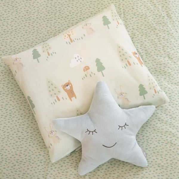 Svetlo zelena bombažna otroška posteljnina za otroško posteljico 80x80 cm Woodland Buddies – Roba-image-4