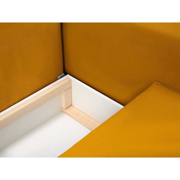 Rumena žametna raztegljiva sedežna garnitura Mazzini Sofas Azalea-image-1