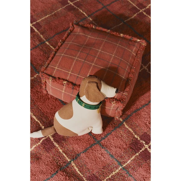 Rdeča pralna ročno tkana bombažna preproga 140x190 cm Tartan Vintage Red – Lorena Canals-image-2