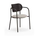 Črno-siv jedilni stol v jesenovem dekorju Eclipse - Teulat