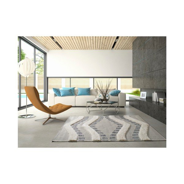Bela in siva preproga Universal Cheroky Harto, 155 x 230 cm-image-1