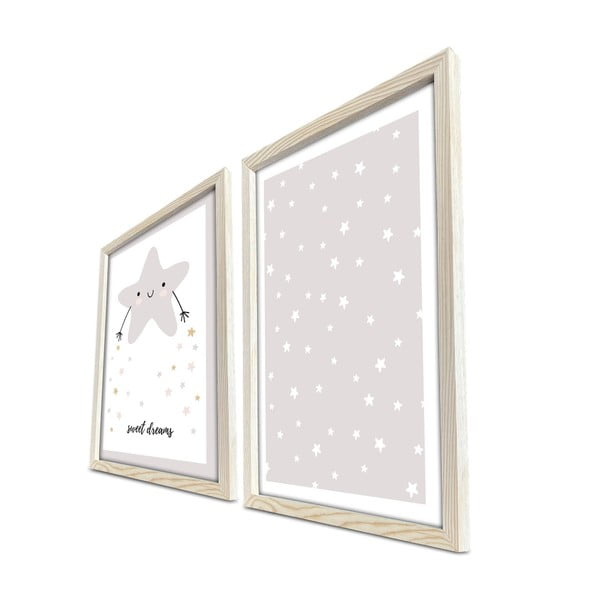 Otroške slike v kompletu 2 ks 38x53 cm Sweet Dreams – Wallity-image-2