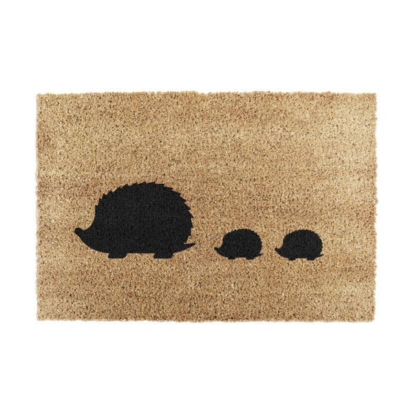 Predpražnik iz kokosovih vlaken 40x60 cm Hedgehog Family – Artsy Doormats