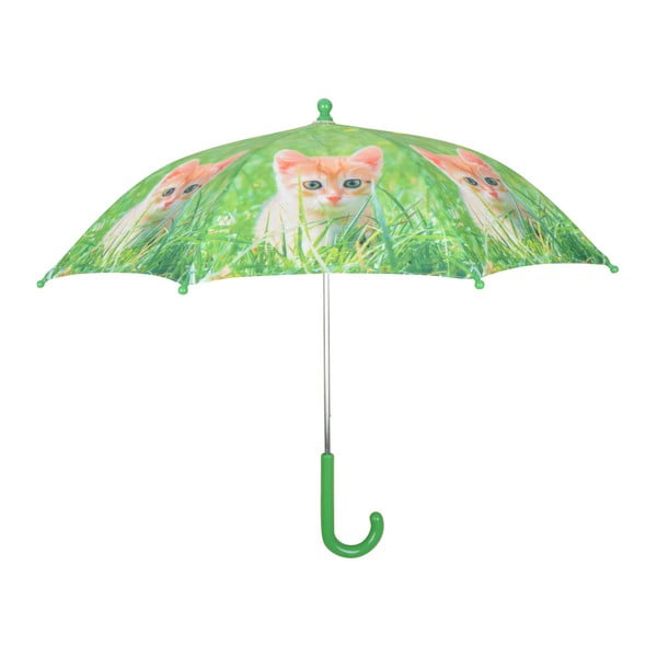 Zeleni dežnik z mačjim potiskom Esschert Design Animals