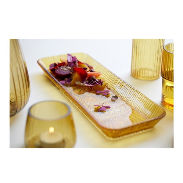 Oranžen steklen servirni krožnik 14x38 cm Kusintha – Bitz-image-4